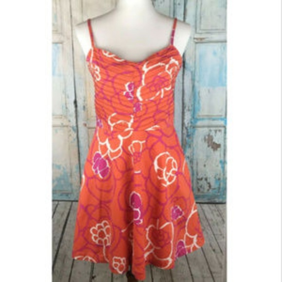 Anthropologie Dresses & Skirts - Anthropologie TULLE Sun Dress Orange Floral Sz Lg